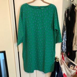 LOFT Green & Blue Quarter-Sleeve Dress